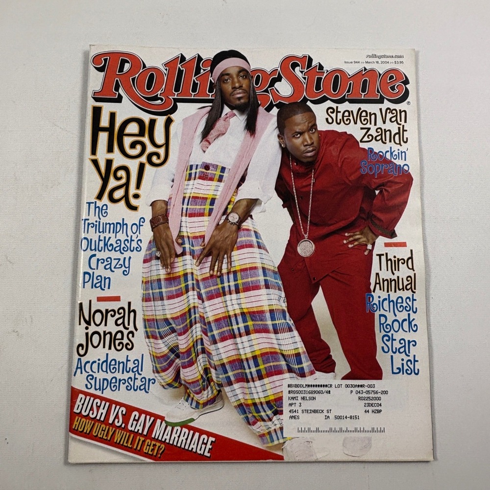 Rolling Stone Magazine Issue 944 March 2004 Outkast Norah Jones Steven Van Zandt